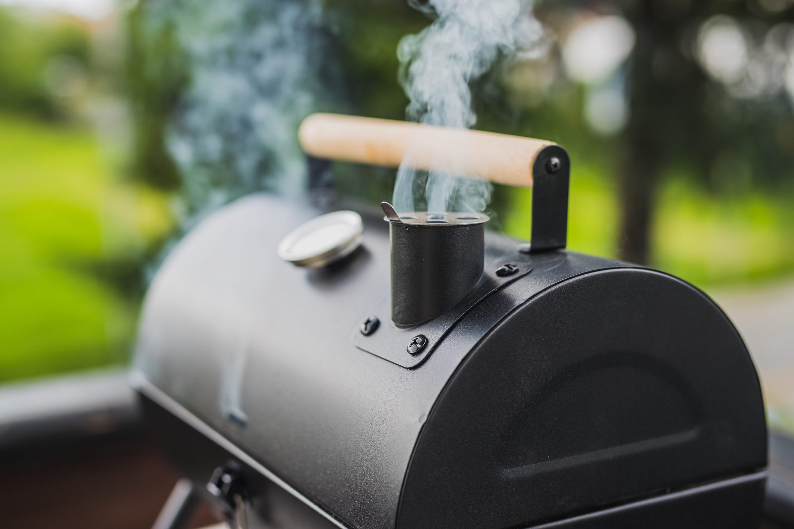 lumpwood charcoal in BBQ smoker grill