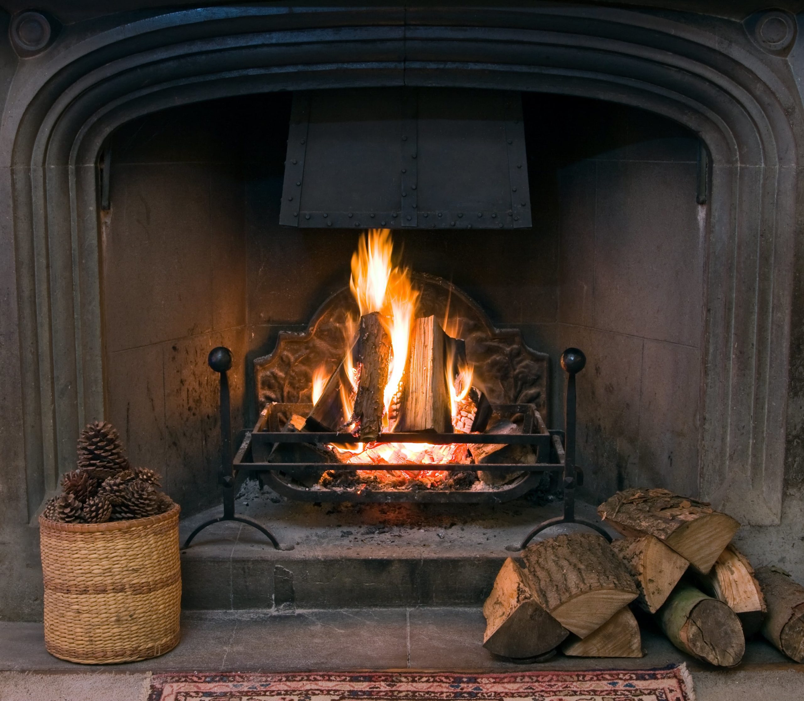 open fires and firewood in family home